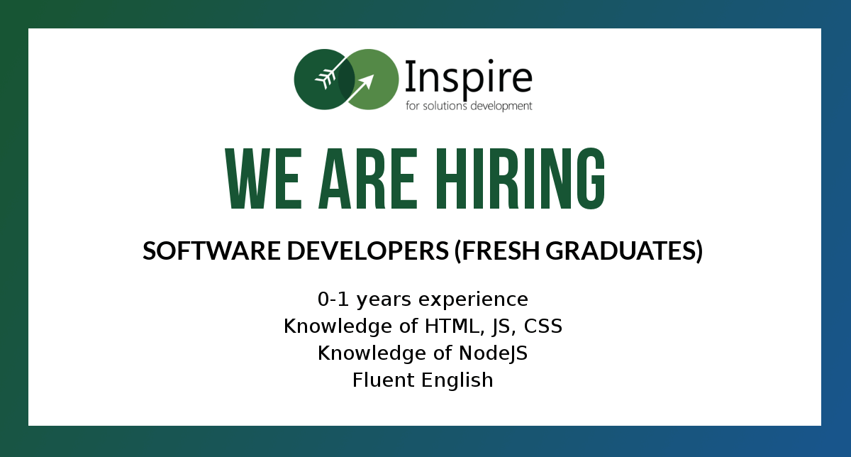 vacancy fresh graduate Software Developer